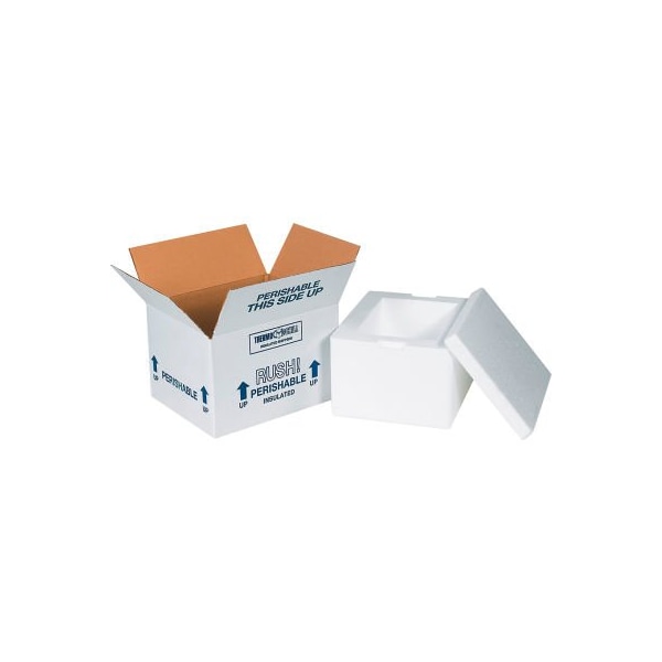 The Packaging Wholesalers Foam Insulated Shipping Kit, 8"L x 6"W x 4-1/2"H, White 204C - main